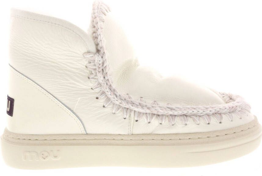 MOU Enkellaarsjes Dames Pantoffels Damesschoenen Leer Eskimo snkr bold Gebroken wit - Foto 3