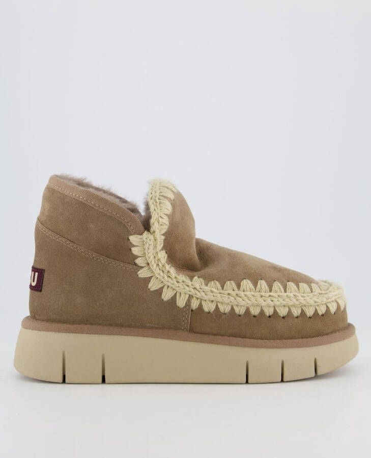 MOU Eskimo Bounce Sneaker Laarzen Suède Dames Taupe