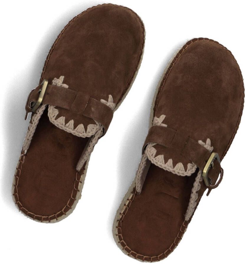 MOU Jute Clog Plain Sue Instappers Dames Bruin