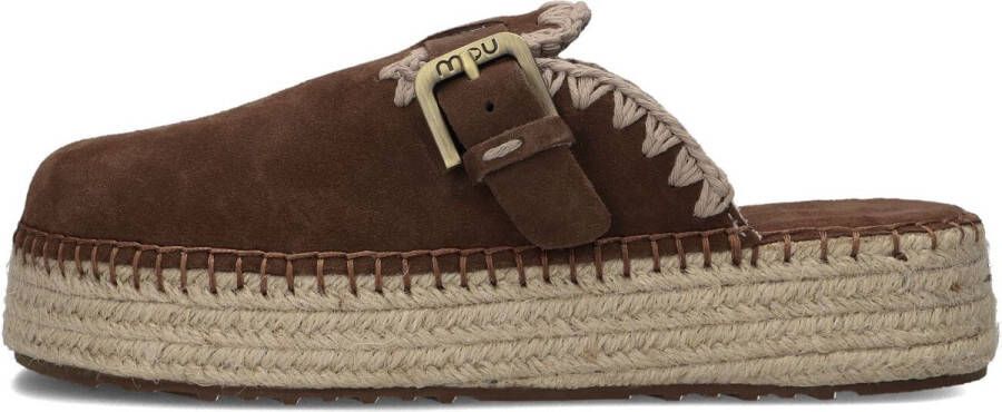 MOU Jute Clog Plain Sue Instappers Dames Bruin