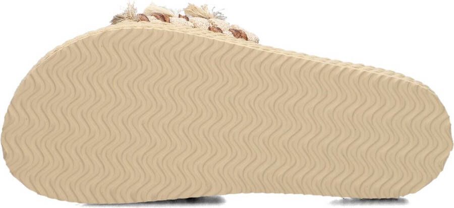 MOU Monoband Rope Sandal Fringes Slippers Dames Bruin