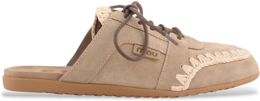 MOU Beige suède sabotsloffen