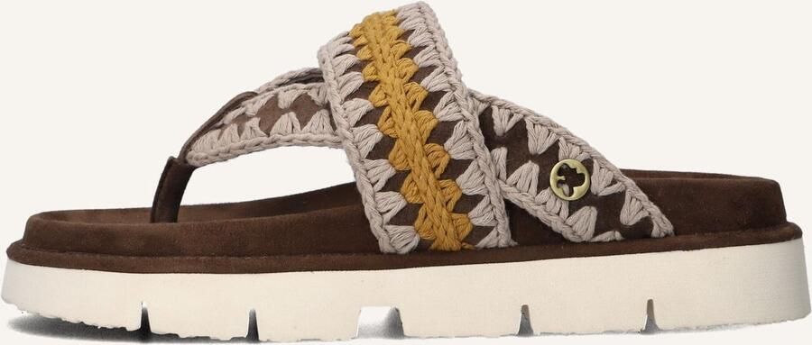 MOU Teenslippers Dames Bio Thong Sandal Colored Stitching Maat: 41 Materiaal: Textiel Kleur: Bruin - Foto 6