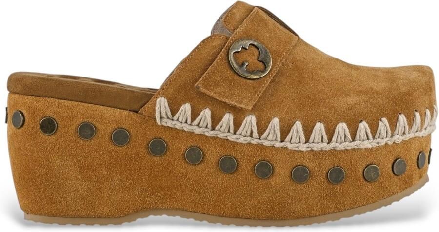 Mou 611001A Sabot Klomp Plain Vrouwen Brown Dames