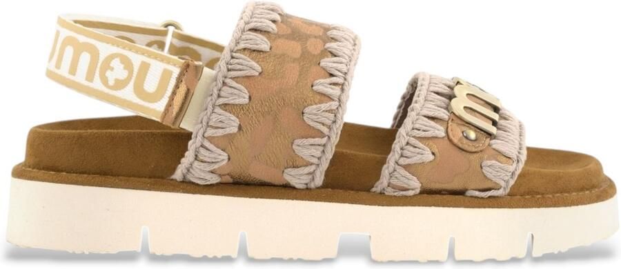 MOU Bruine sandalen met Bio-logo