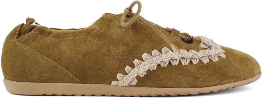 MOU Bruine suède ballerina slip-on ballerina's