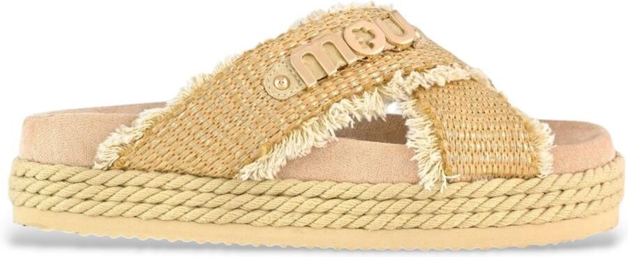 MOU Slippers Dames Criss-cross Maat: 39 Materiaal: Raffia Kleur: Beige - Foto 2