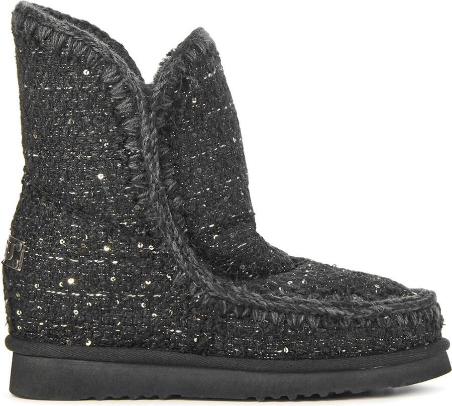 MOU Enkellaarsjes Dames Inner Wedge Tweed Maat: 39 Materiaal: Textiel Kleur: Zwart - Foto 2