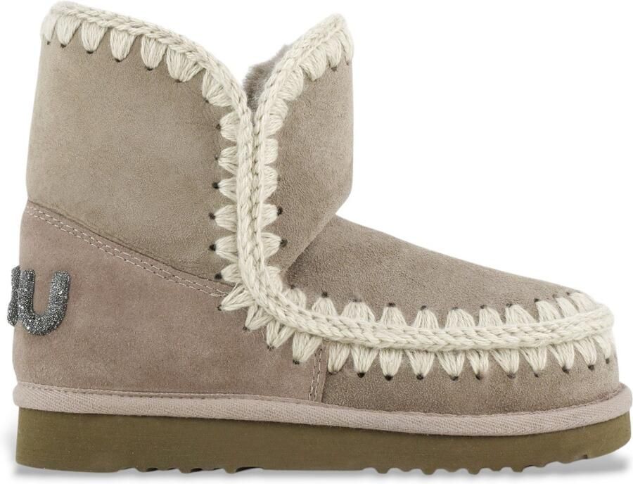 MOU Vachtlaarzen Dames Eskimo 18 Glitter Logo Suède Grijs
