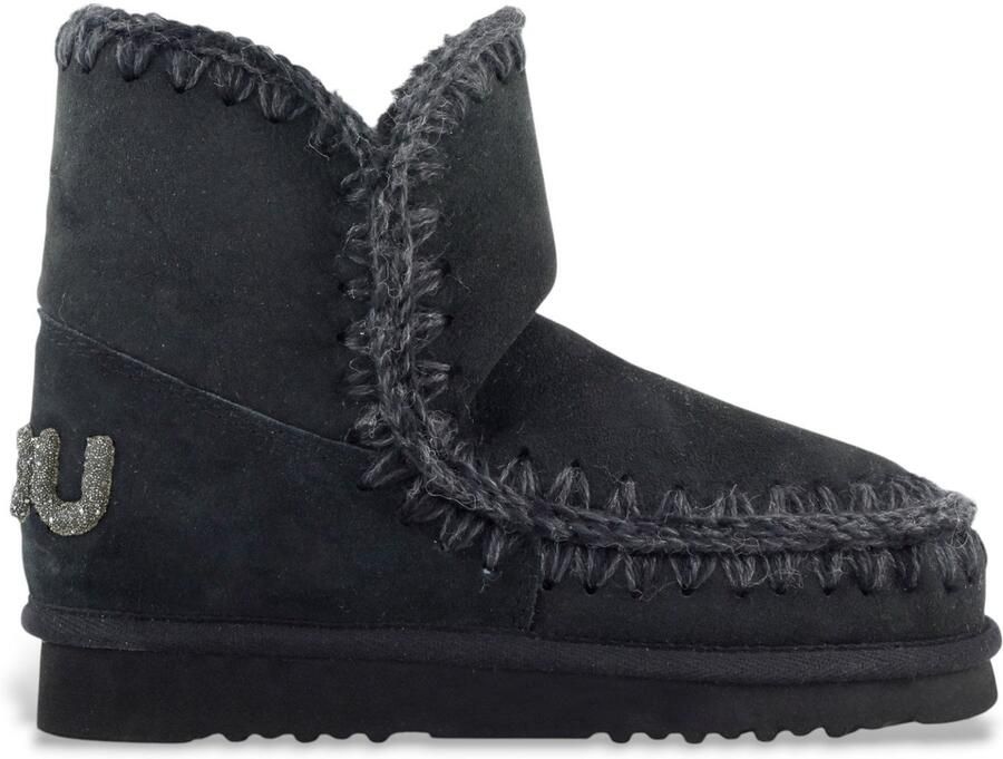 MOU Vachtlaarzen Dames Eskimo 18 Glitter Logo Maat: 39 Materiaal: Suède Kleur: Zwart - Foto 4