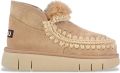 MOU Vachtlaarzen Dames Eskimo Bounce Sneaker Suède Beige - Beige
