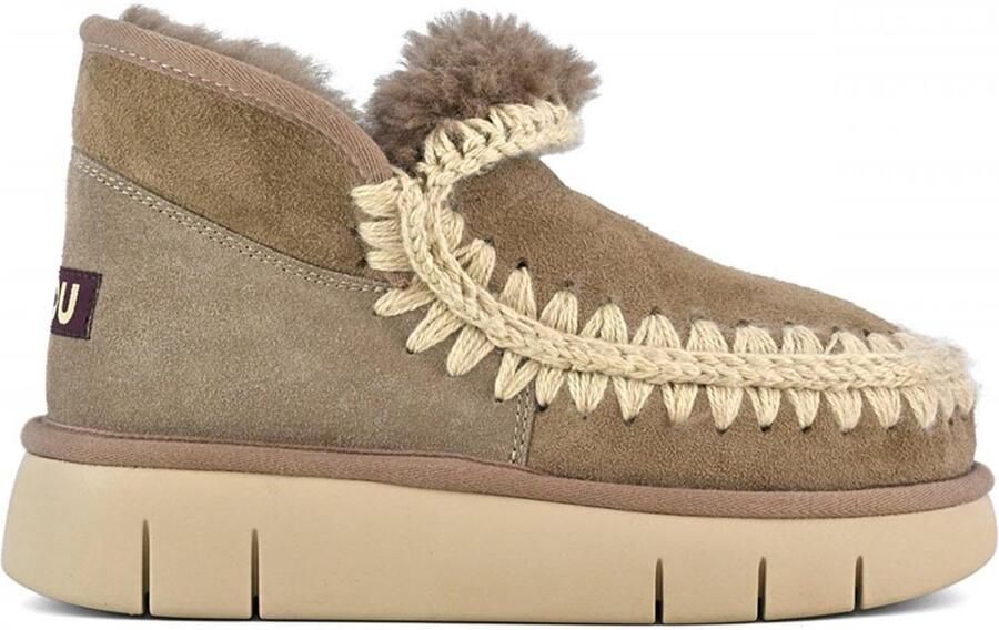 MOU Vachtlaarzen Dames Eskimo Bounce Sneaker Suède Taupe