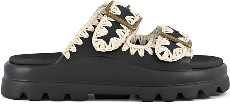 MOU Slippers Dames Eva One-piece Slide Two-buckles Maat: 41 Materiaal: Textiel Kleur: Zwart - Foto 6