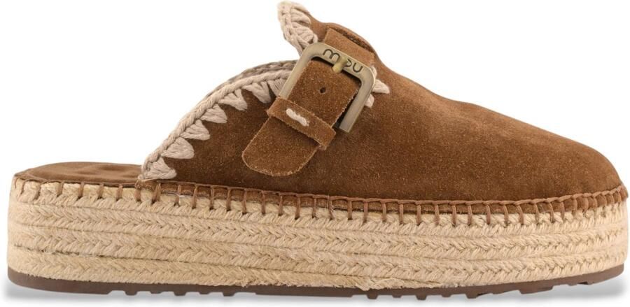 MOU Instappers Dames Jute Clog Plain Sue Maat: 39 Materiaal: Suède Kleur: Bruin - Foto 2
