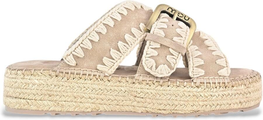 MOU Slippers Dames Jute Sandal Maat: 41 Materiaal: Suède Kleur: Beige - Foto 6