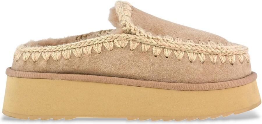 MOU Klomp Eskimo platform beige leren klompen