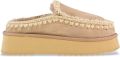 MOU Klomp Eskimo platform beige leren klompen - Roze