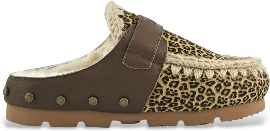 MOU Leren klompen met ponyskin