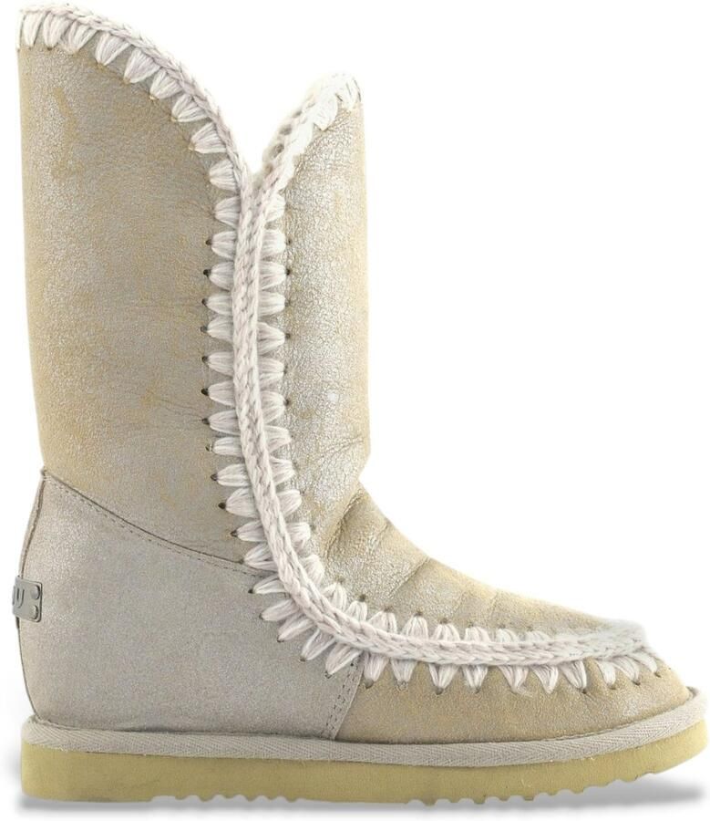 MOU Leren laarzen Eskimo binnen sleehak hoog goud