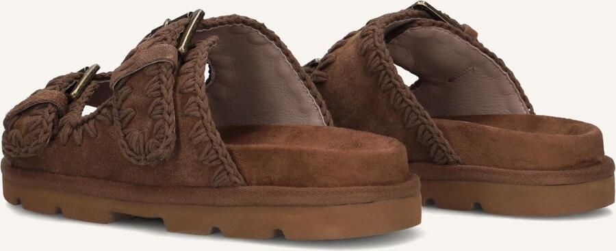 MOU Slippers Dames Low Bio Sandal 2buckles Monoch Maat: 39 Materiaal: Suède Kleur: Bruin - Foto 2