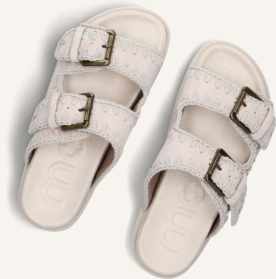 MOU Slippers Dames Low Bio Sandal 2buckles Monoch Maat: 41 Materiaal: Suède Kleur: Grijs - Foto 2