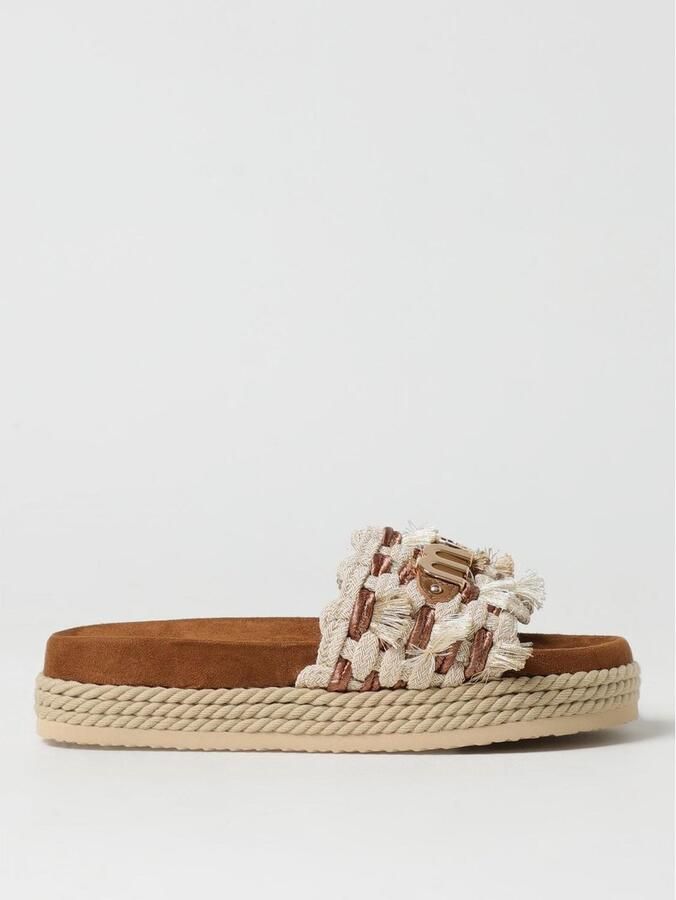 MOU Slippers Dames Monoband Rope Sandal Fringes Maat: 40 Materiaal: Raffia Kleur: Bruin - Foto 2