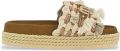 MOU Slippers Dames Monoband Rope Sandal Fringes Raffia Bruin - Bruin