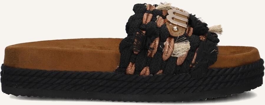 MOU Slippers Dames Monoband Rope Sandal Fringes Maat: 39 Materiaal: Textiel Kleur: Zwart - Foto 2