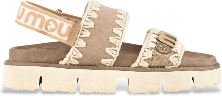 MOU Sandalen Dames New Bio Sandal Suède Beige - Foto 3