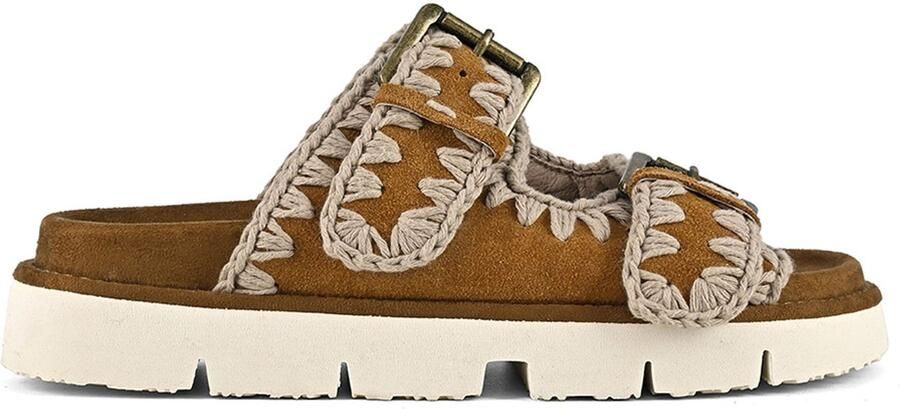 MOU Slippers Dames New Bio Maat: 36 Materiaal: Suède Kleur: Cognac - Foto 3