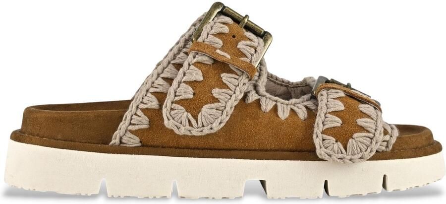 MOU Slippers Dames New Bio Maat: 36 Materiaal: Suède Kleur: Cognac - Foto 3