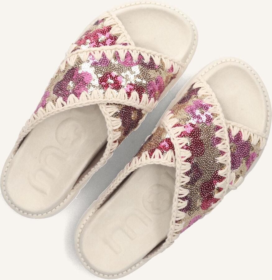MOU Badslippers Dames Sequins Criss-cross Bio Sandal Maat: 41 Materiaal: Textiel - Foto 5