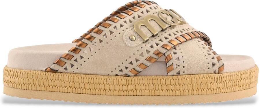 Mou Slippers CRISS-CROSS SANDAL METAL STITCH