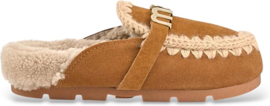 MOU Winter Bio Slide Logo mules van suède in