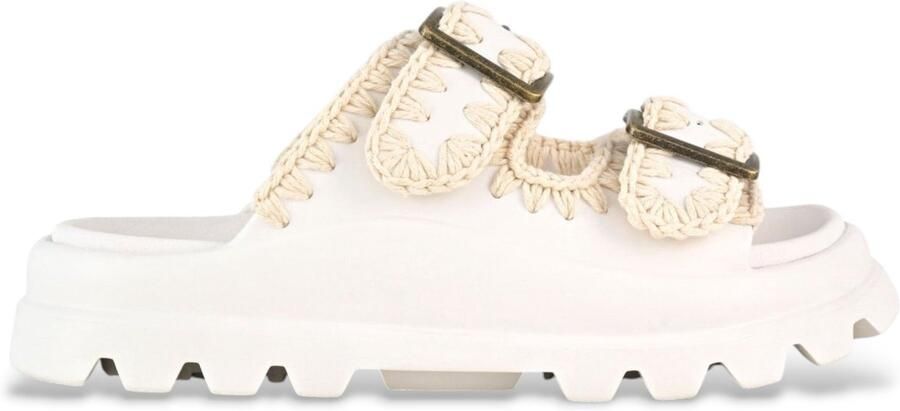 MOU Slippers Dames Eva One-piece Slide Two-buckles Rubber Wit - Foto 6