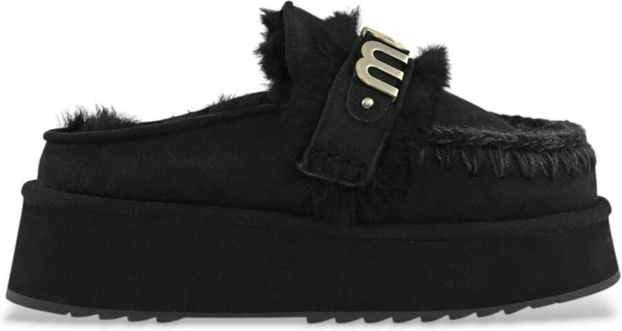 MOU ZuZuecos Leren Klompen met Logo op Zwarte Band