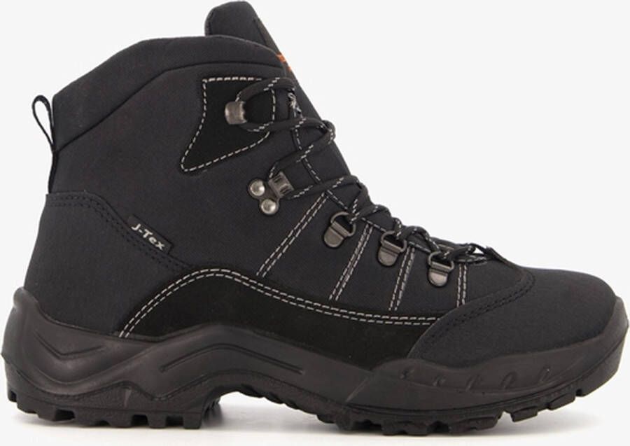 Mountain Peak hoge leren dames wandelschoenen A B Zwart Uitneembare zool