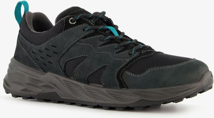 Mountain Peak leren heren wandelschoenen cat. A Zwart Uitneembare zool