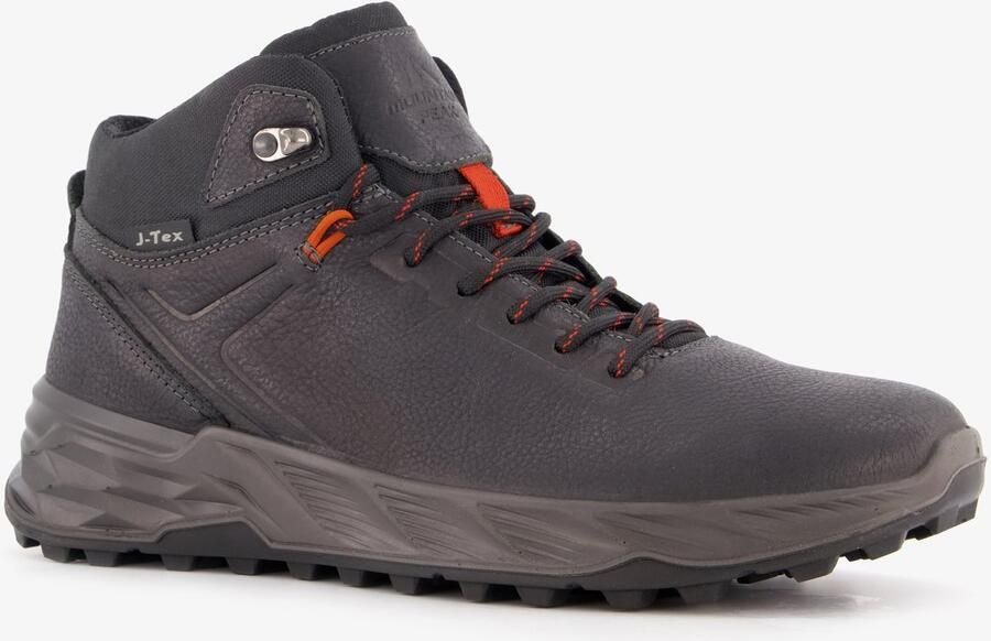 Mountain Peak leren heren wandelschoenen cat. B zwart Uitneembare zool