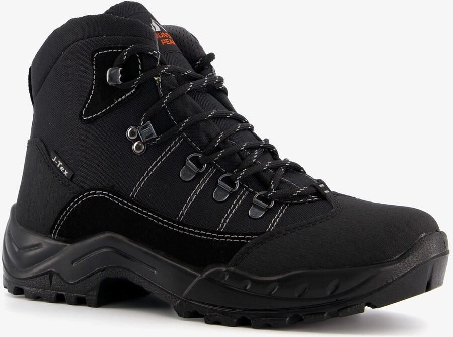 Mountain Peak leren heren wandelschoenen Zwart Uitneembare zool