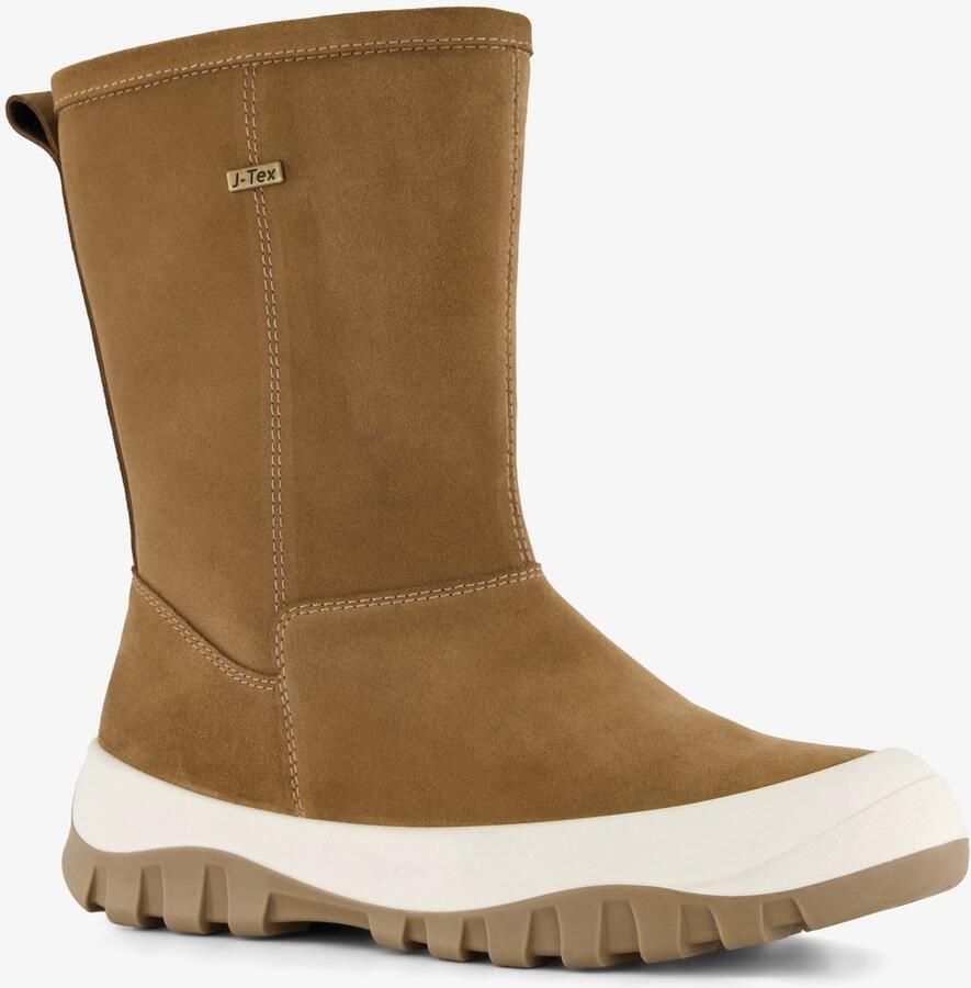 Mountain Peak suède dames laarzen cognac Uitneembare zool