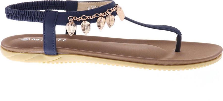 Mrchlabel Bohemien Stijl Slippers Met Bedeltjes by Donkerblauw