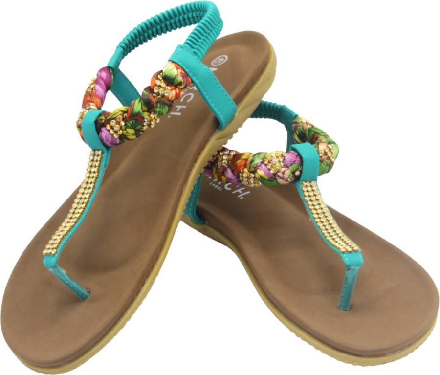 MRCH. Label Boho Ibiza Slippers Eline by Mrchlabel- Mintgroen - Foto 4