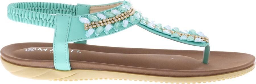 Mrchlabel Mrch Label Eke Dames Sandalen Slippers Groen Schelpjes - Foto 8