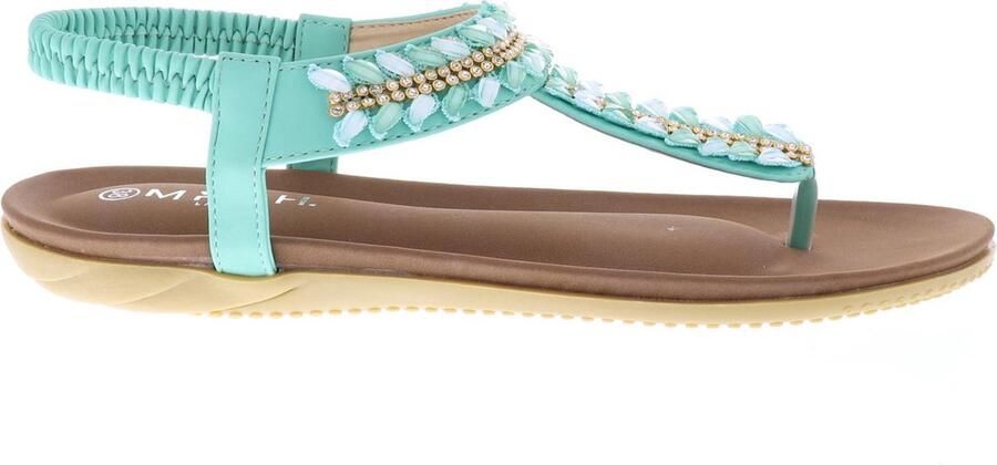 Mrchlabel Mrch Label Eke Dames Sandalen Slippers Groen Schelpjes