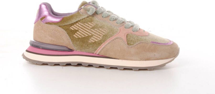 MRP dames sneaker Blush velours kaki rose beige