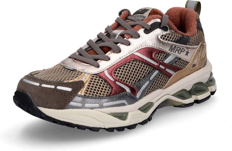 MRP dames sneakers Snatch suède leder en mesh bruin brons en bordo