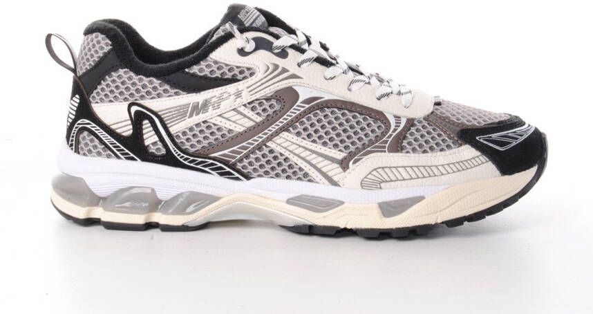 MRP heren sneaker Velarus leder en mesh taupe en zwart