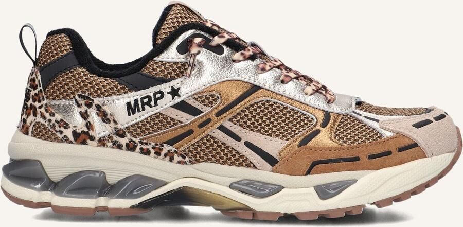 MRP dames sneakers Snatch suède leder en mesh beige en goud