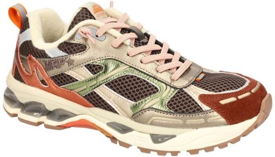 MRP dames sneakers Snatch suède leder en mesh bruin brons en groen - Foto 2